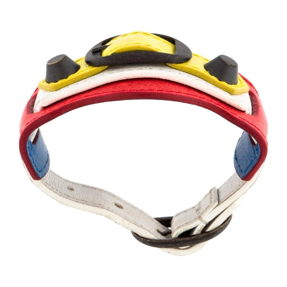 Balenciaga paris multi colored leather bracelet - Picture 2 of 16